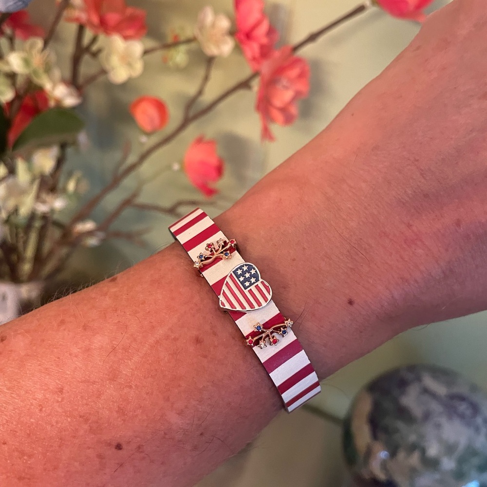 KEEP Collective Red and White Striped Bracelet